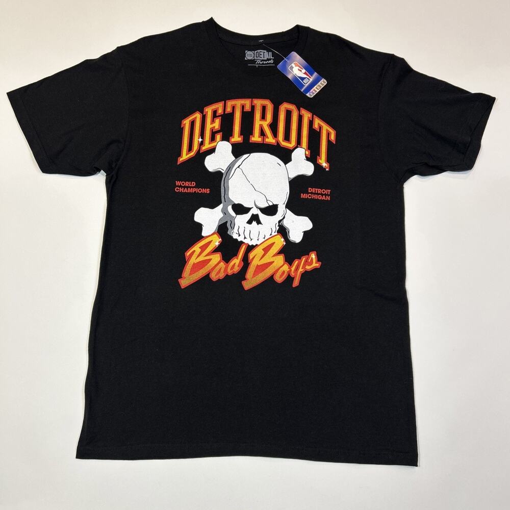 Detroit Pistons Bad Boys T-Shirt Men’s Large NWT NBA Graphic Tee Black